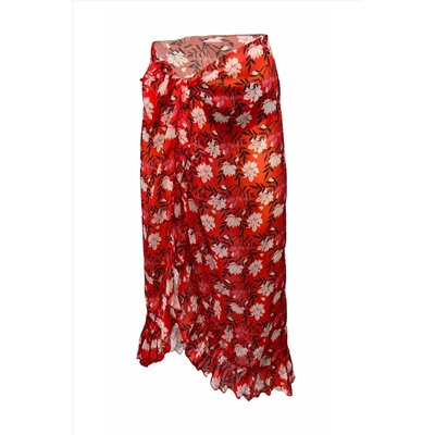 Парео с оборками Ashley Red Pattern