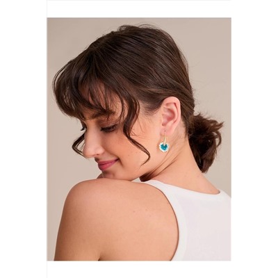 Фигурные серьги с камнями из смешанной натуральной эмали 22Y04EARINGS028