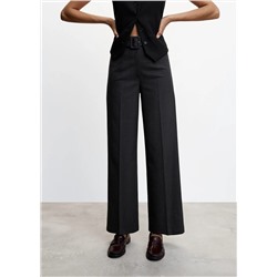 Pantalón tiro alto cinturón -  Mujer | MANGO OUTLET España