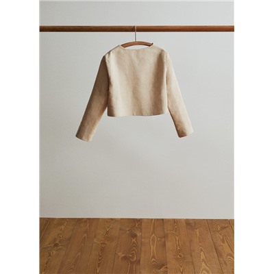 Chaqueta lino botón -  Niña | MANGO OUTLET España