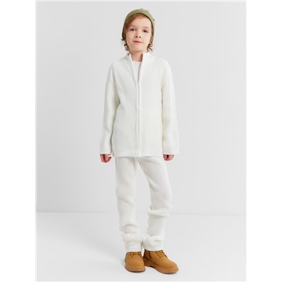 Костюм детский вязаный (кофта и брюки) MINAKU, цвет белый, рост 128 см