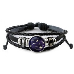 BSK-0316 Кожаный браслет Знаки Зодиака - Лев