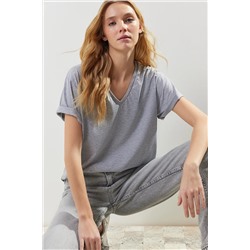 Серый меландж негабаритный/широкий плесень V-Yaka Fit Fit Fit Twoss23ts00003