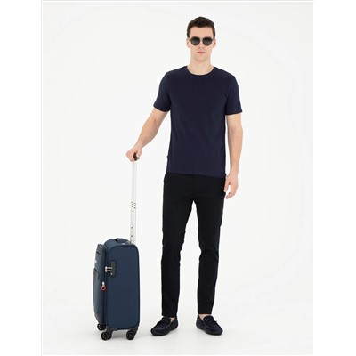 Темно -синий Slim Fit Basic T -For