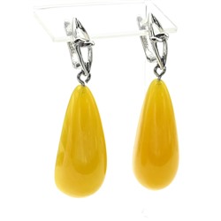 Серьги Капли из янтаря 14*35мм цв.карамельный, 9,8г