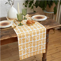 Дорожка на стол Этель Yellow garden 40×149см, 100% хлопок, саржа 190 г/м², белая/жёлтая