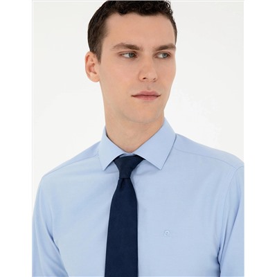 Blue Slim Fit Basic рубашка основная рубашка