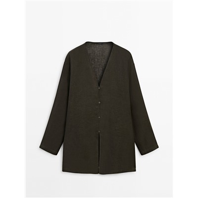 100% linen oversize blouse