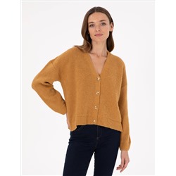 Camel Comfort Fit Triko Cardigan