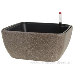 Кашпо PLANTA VITA "Square Stone brown" с автополивом (пластик), 28х28хH12 см