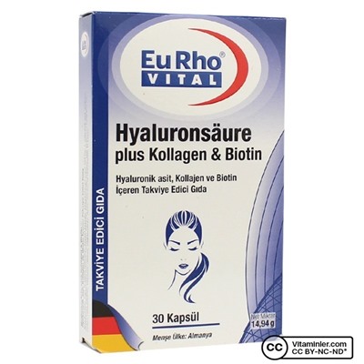 Eurho Vital Hyaluronsaure Plus Коллаген и биотин 30 капсул