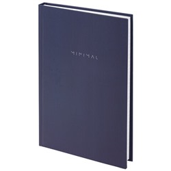 Блокнот А5 134х206 мм, 80 л., твёрдый, клетка, BRAUBERG "Minimal", синий, 116439