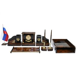 Настольный набор из обсидиана с лотком А4 770*450*190мм