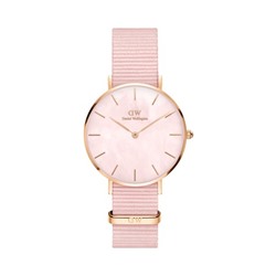 Reloj de cuarzo de poliéster Petite - 32 mm - Rosa y rosa dorado