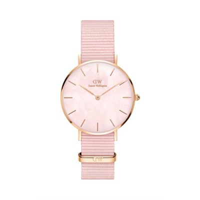 Reloj de cuarzo de poliéster Petite - 32 mm - Rosa y rosa dorado