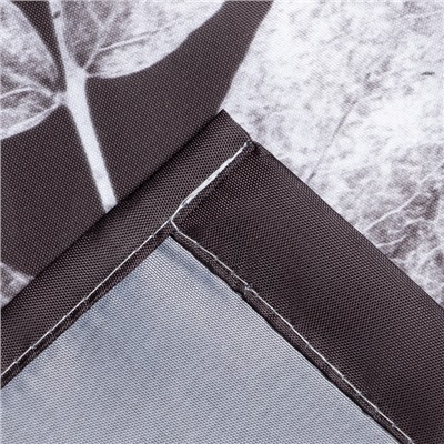 Штора для ванной водоотталкивающая Этель «Natural print», 145×180 см, цвет серый, ткань оксфорд, 210гр/м2
