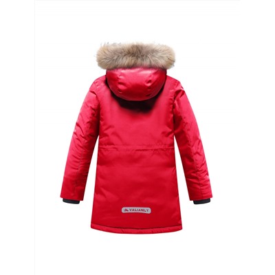 Парка зимняя подростковая для девочки красного цвета 9332Kr
