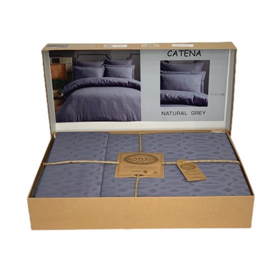 Постельное белье Karven жаккард евро Catena Natural Grey