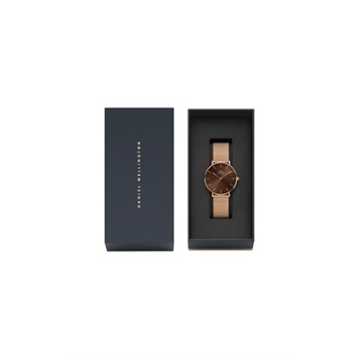 Reloj de cuarzo de acero Petite Amber 36 mm - Dorado y marrón