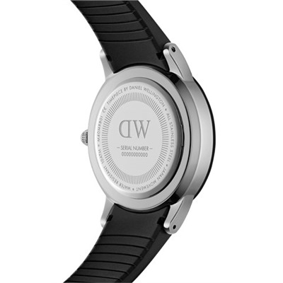 Reloj de cuarzo de caucho Motion - Negro y plateado