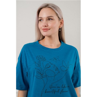 Костюм женский из кулирки Дива / Бирюза макси