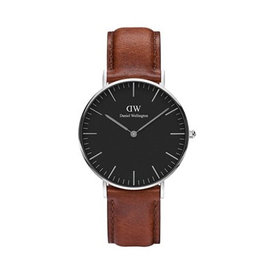 Reloj de cuarzo de piel Classic St Mawes - Marrón y plateado