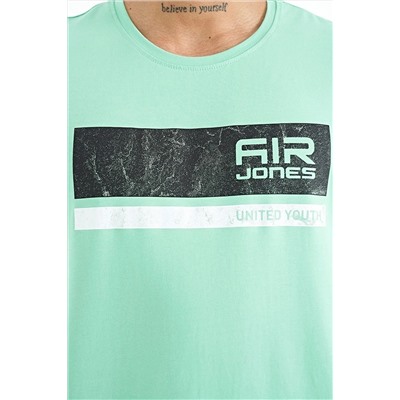Мужская футболка Luke Water Green с круглым вырезом — 88221 A11ER-88221