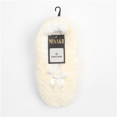Носки-тапочки женские MINAKU цв.молочный, р-р 35-37 (23 см)