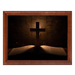 POSG-0134 Постер в рамке 23x17см Библия и крест