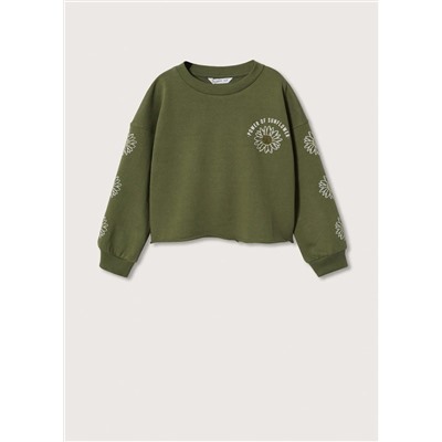 Sudadera mensaje bordado -  Niña | MANGO OUTLET España