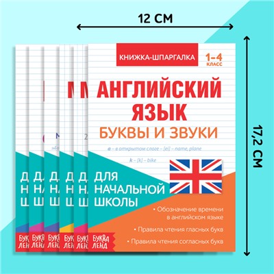 Книги-шпаргалки набор для начальной школы, 6 книг по 8 стр.