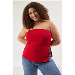 Красная блузка без бретелек вязаная блузка TBBSS24AF00092