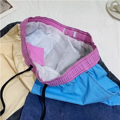 Мужские пляжные шорты Pull & Bea*r с эффектом потертостей в стиле колор блок 🩳  Экспорт