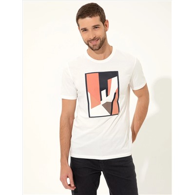 Ekru Slim Fit Printed Bike Bike T -For