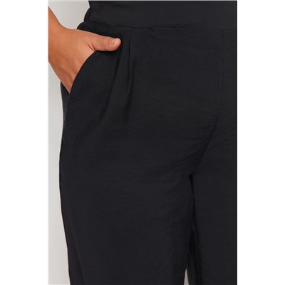Black Wideleg ткацкие брюки TBBSS24AR00011