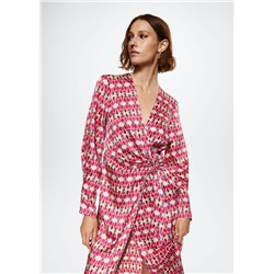 Vestido cruzado estampado -  Mujer | MANGO OUTLET España