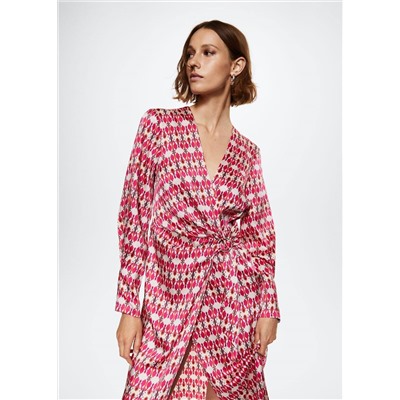 Vestido cruzado estampado -  Mujer | MANGO OUTLET España
