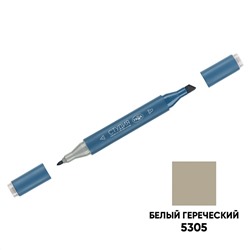 Маркер двусторонний для скетчинга Гамма "Студия", белый греческий, корпус трехгранный, пулевид./клиновид. наконечники