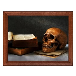 POSG-0098 Постер в рамке 23x17см Череп и книги