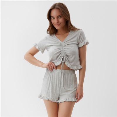 Пижама женская (футболка и шорты) KAFTAN Gray р. 48-50