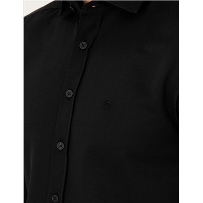 Black Slim Fit рубашка с длинным рукавом Amelor