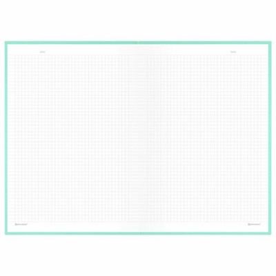 Блокнот БОЛЬШОЙ ФОРМАТ 200х290 мм, А4, 80 л., твердый, клетка, BRAUBERG "Minimal", мятный, 116435