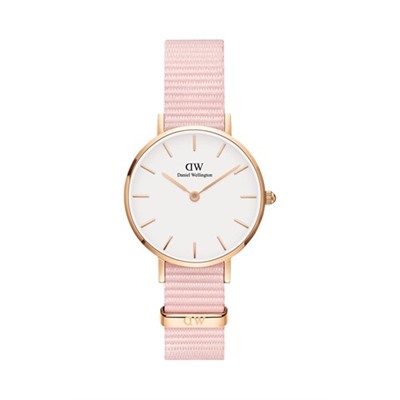 Reloj de cuarzo de tela y chapado en oro rosa Rosewater