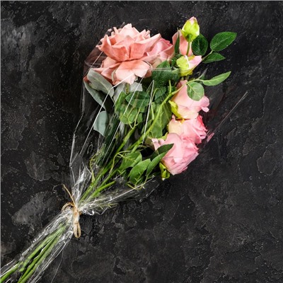 Пакет для цветов, конус, 12+45×60 см, прозрачный