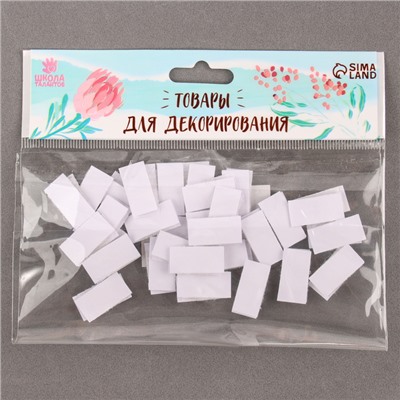 Липучка на клеевой основе «Прямоугольник», набор 30 шт., размер 1 шт: 1 × 1,6 см