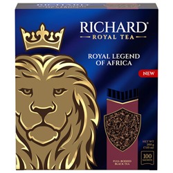 Чай RICHARD "Royal legend of Africa" черный, 100 пакетиков в конвертах по 2 г, 102735