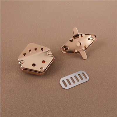 Застёжка для сумки, 3,1 × 3,1 см, цвет золотой