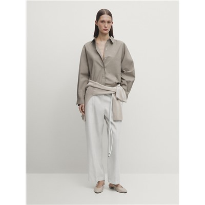 Pantalón fluido sarga con algodón y lyocell