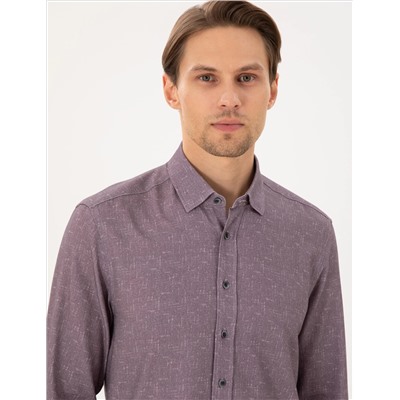 Purple Slim Fit рубашка с длинным рукавом