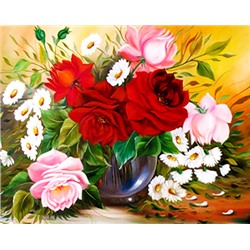 Алмазная мозаика/ подрамник/ полная выкладка/ круглые стразы/ 30х40см/ арт.GA73990 БУКЕТ
